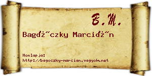 Bagóczky Marcián névjegykártya